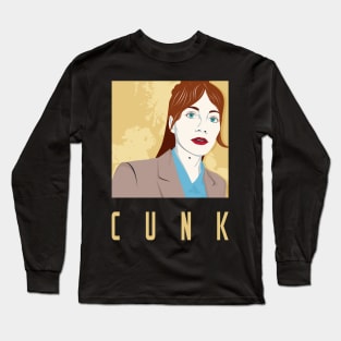 Cunk on a T-Shirt - pop art portrait of Philomena Cunk Long Sleeve T-Shirt